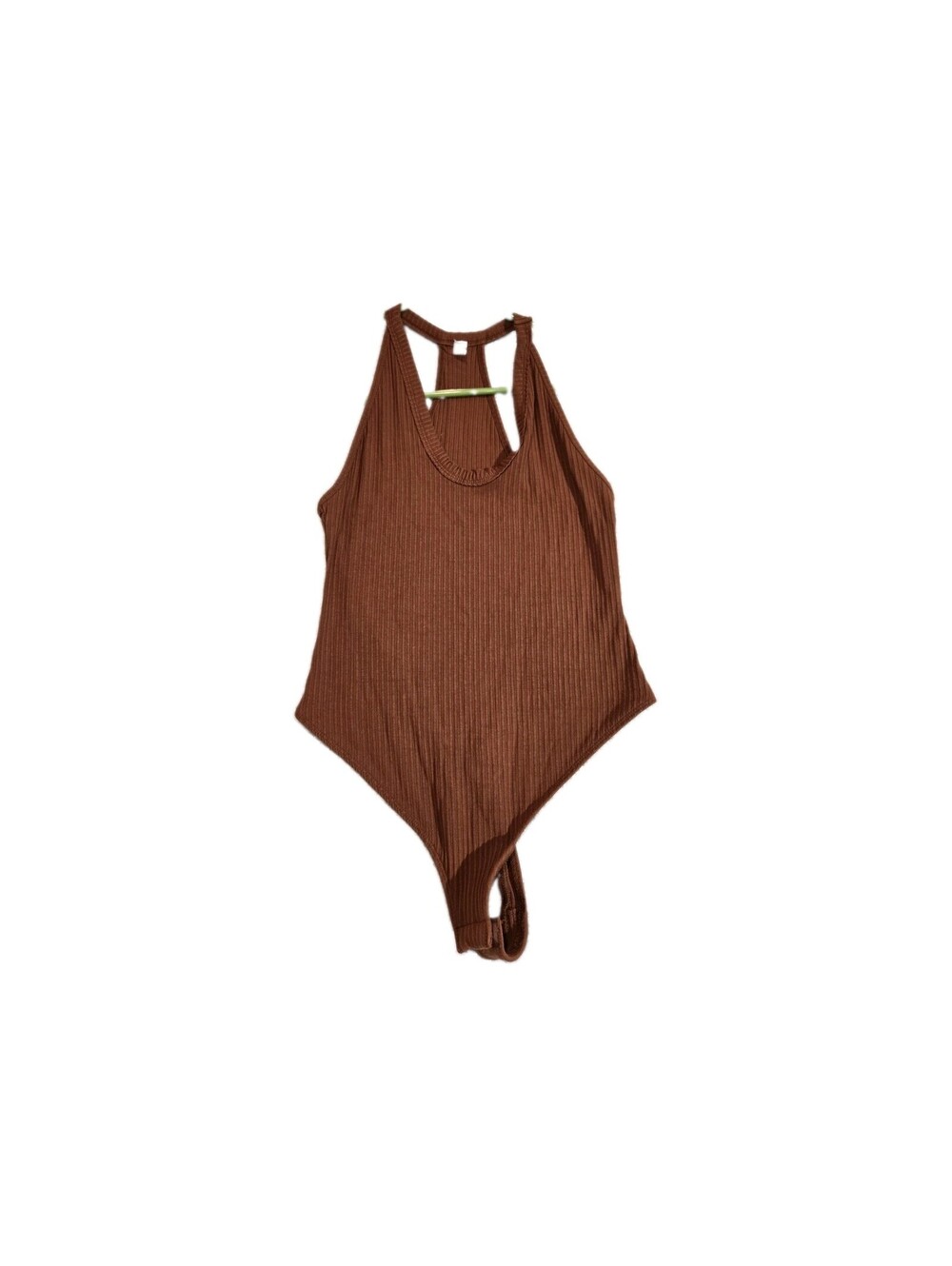 Intimately FreePeople Rust Ribbed Sleeveless Racerback Bodysuit Sz S Fall Trendy